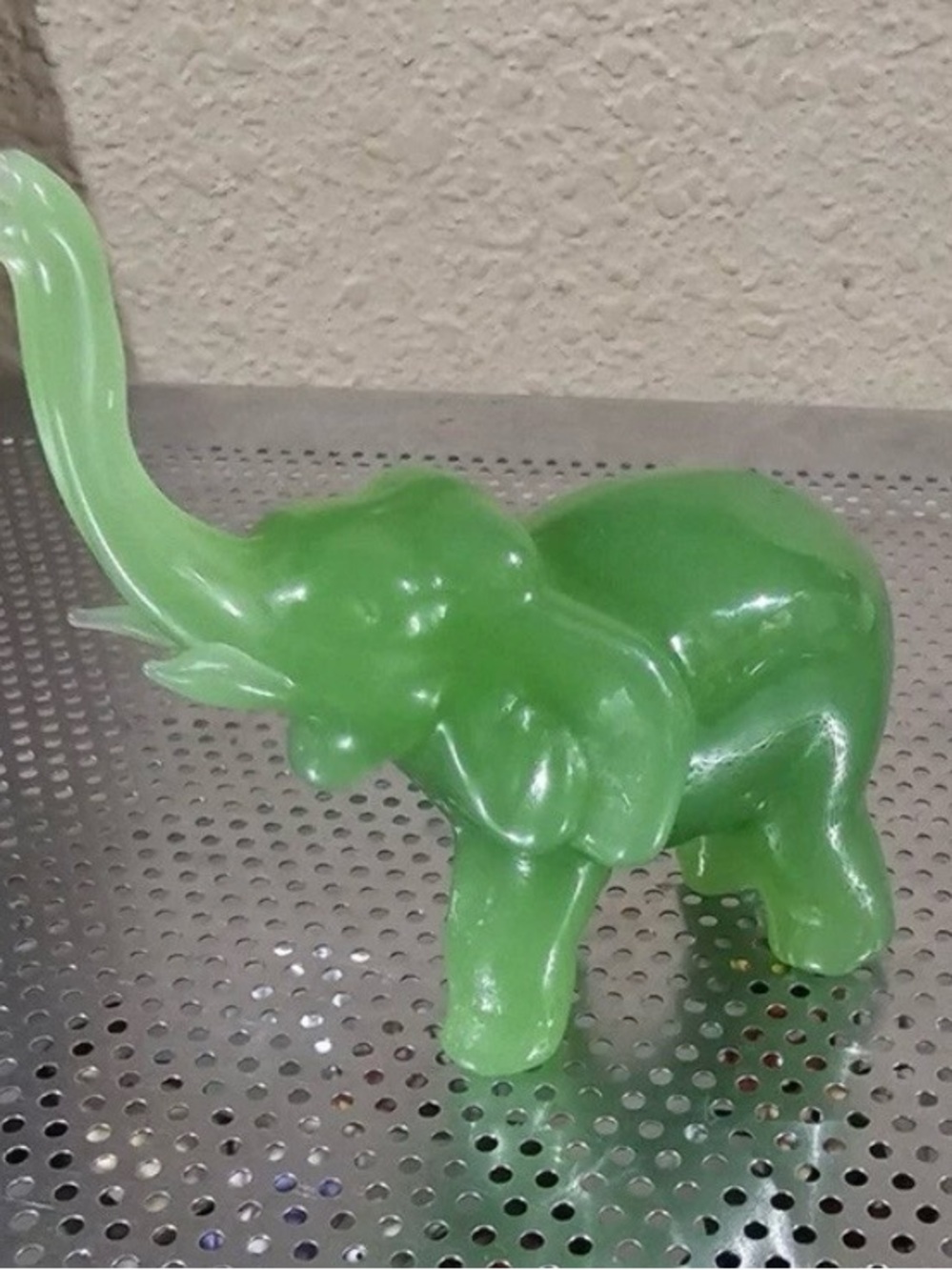 Green Decorative Jade Elephant Figurine - Home Accents